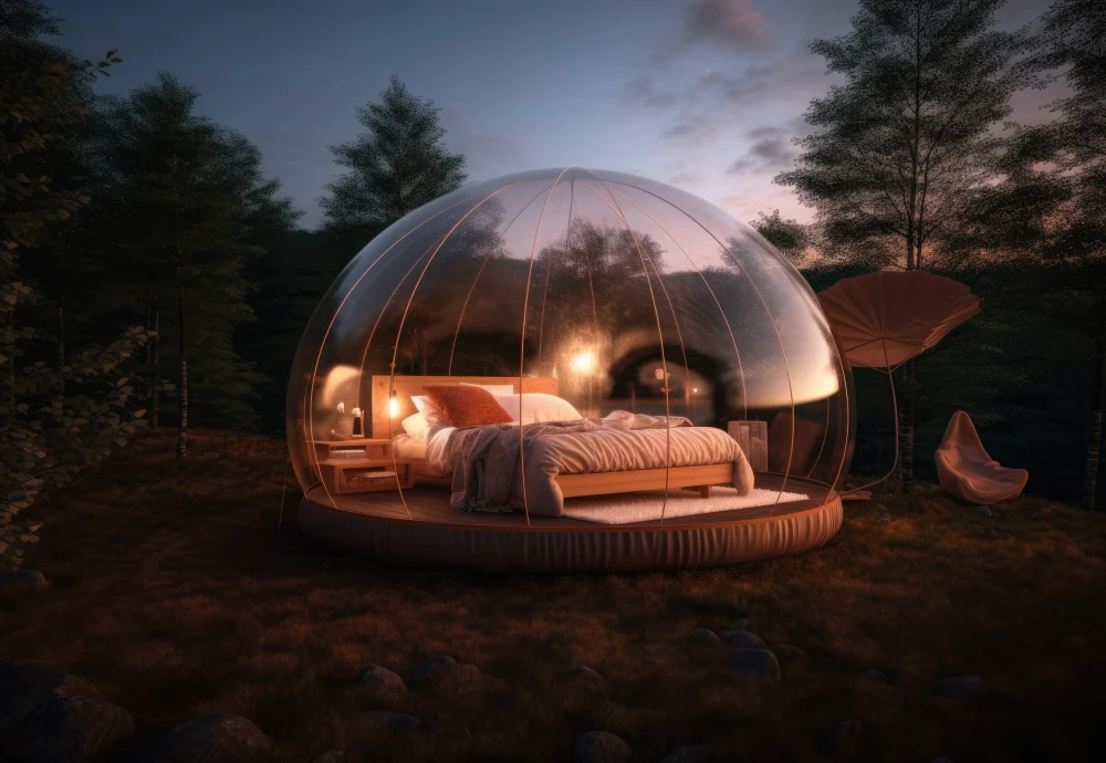 sleeping in a bubble tent